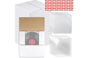 18 Set Vinyl Record Mailers 12.9 x 12.9 x 1" Shipping Boxes Easy Fold Album Corrugated Cardboard Box with Fragile Stickers an
