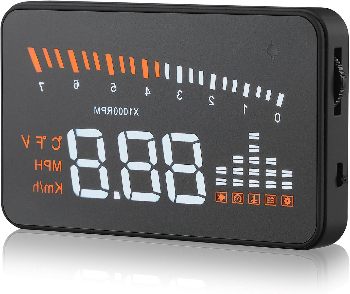 AROMEE New Universal 3" Car X5 HUD Head Up Display with OBD2 Interface Plug & Play KM/h MPH Speeding Warning,Fuel Consumption,Temperature,Driven Mileage