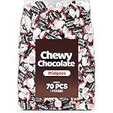 Chewy Chocolate Midgees Candy &ndash; 1 LB Bulk Bag Approx. 70 Pcs | Individually Wrapped Gluten-Free Candy for Parties, Kids, Office, Holidays &amp; Classroom Treats