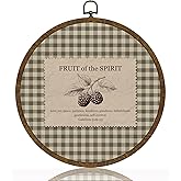 Christ Wall Art Decor- Fruit of the Spirit Scripture Round Hanging Artwork, Inspirational Faith Sign for Living Room, Office, Prayer Room, Bible Verse Wall Hanging Decor Gift for Christians 10Inch (Green-Galatians 5:22-23)