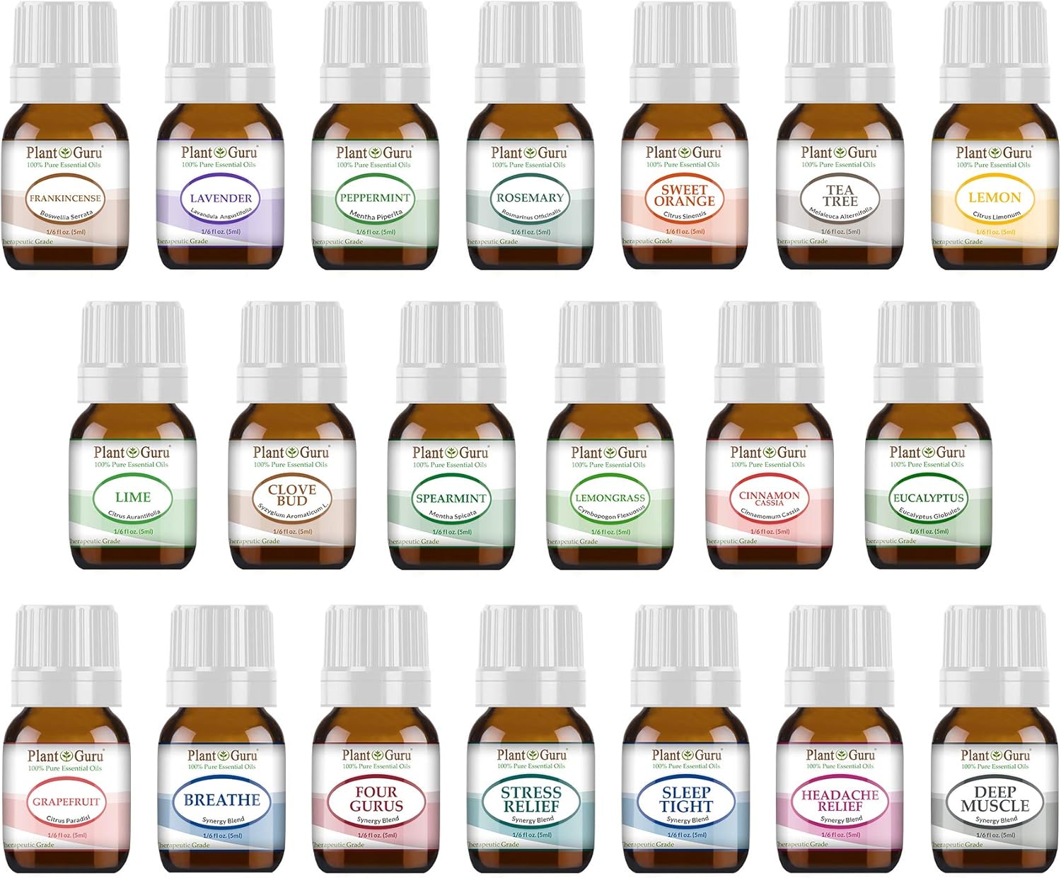 Essential Oil and Blends Set 20-5 ml. 100% Pure Therapeutic Grade for Aromatherapy Diffuser, Skin, Body, Hair. Perfect for DYI Crafts, Soap, Lotion, Cream, Lip Balm and Candle Making.