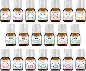 Essential Oil and Blends Set 20-5 ml. 100% Pure Therapeutic Grade for Aromatherapy Diffuser, Skin, Body, Hair. Perfect for DYI Crafts, Soap, Lotion, Cream, Lip Balm and Candle Making.