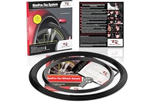 TR RIMPRO-TEC Rimpro-tec Wheel Bands Rim Protector for Car Wheels - Automotive - Protection and Style, Black Track/black Pinstripe Fit From a 12" to 22” Set of Wheels - Exterior Accessories - Best Rim Protectors