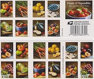 Fruit & Vegetables First-Class Mail Forever Stamps in a Booklet of 20
