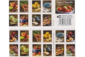 USPS Fruits and Vegetables Forever Stamps Booklet of 20