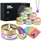 AOOVOO Chakra Candles with Healing Crystals - 7 Chakra Candle Set, Spiritual Gifts for Women, Aromatherapy Candle, Soy Candles for Women