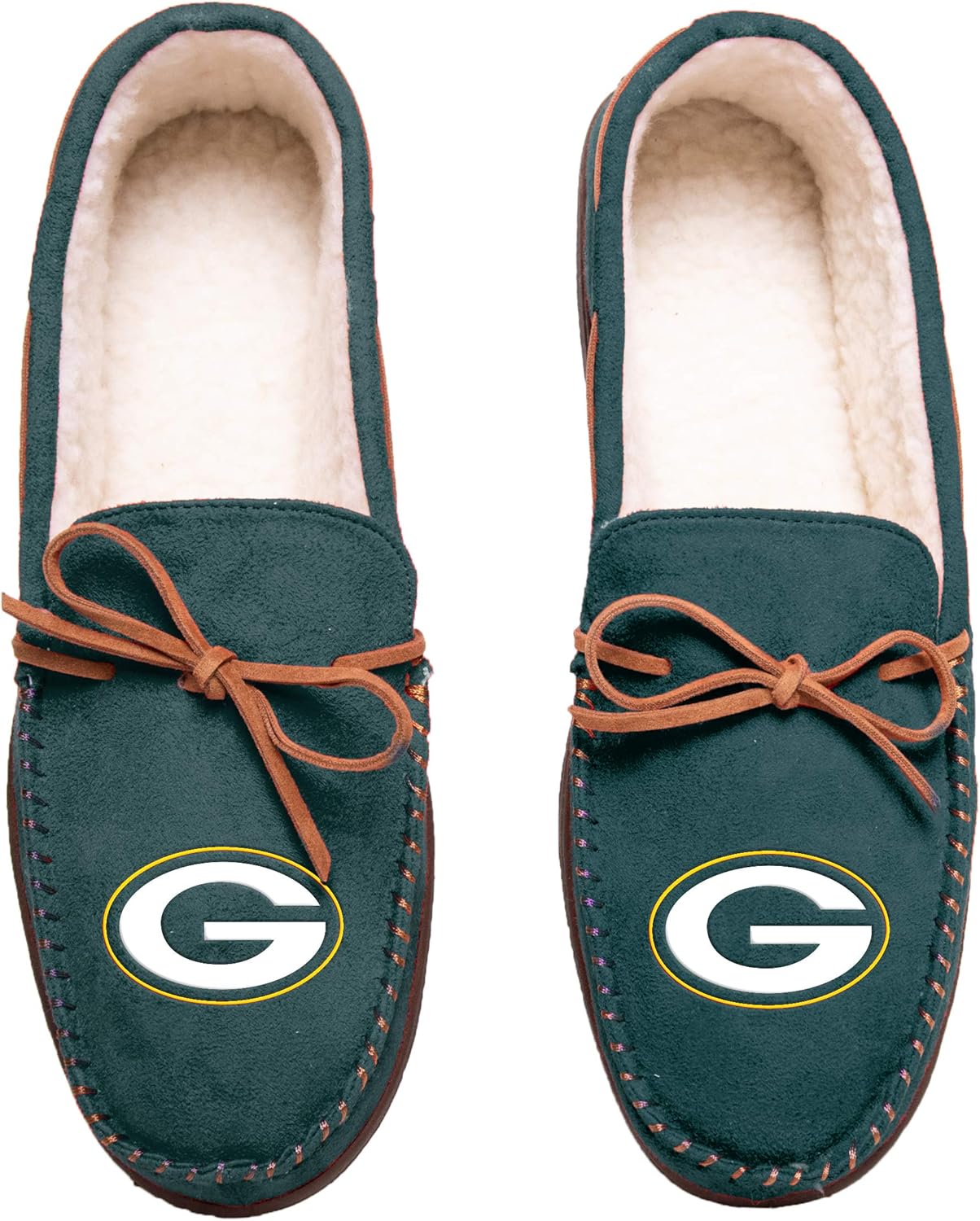 FOCO Football Mens Team Color Big Logo Moccasin Slippers Shoe - Pick Team: Shoes