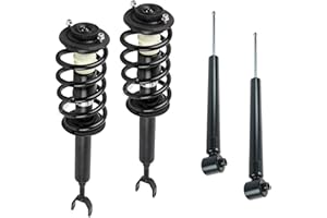 DTA 70089 Full Set 2 Front Complete Struts with Springs and Mounts + 2 Rear Shocks 4-pc Compatible With Volkswagen Passat FWD, Compatible with Audi A6 FWD Only
