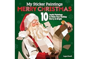 My Sticker Paintings: Merry Christmas: 10 Joyful Paintings to Make Your Holiday Merry & Bright (Happy Fox Books) For Kids Ages 6-10 - Santa, Snowman, Wreath, Stocking, Gingerbread House, and More