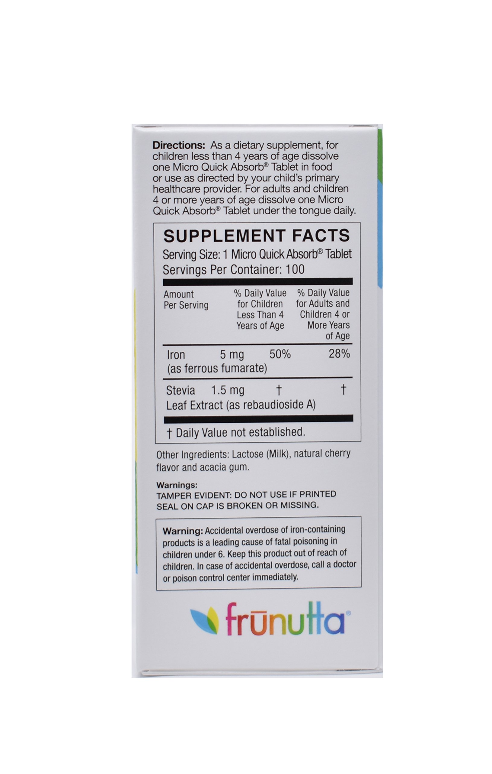 Frunutta Kidee Iron Under The Tongue Sublingual Tablets Children's Iron 5 Mg Micro Quick