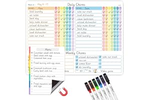 JJPRO Magnetic Chore Chart for Kids Multiple Kids, Adults-14.5"x11" Behavior Reward Responsibility Chart for Fridge and One List Board, Chores Chart for Teens, Checklist Dry Erase Chore Chart