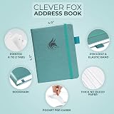 Clever Fox Address Book with Alphabetical Tabs Aquamarine PU Leather 10.5x14cm view 2