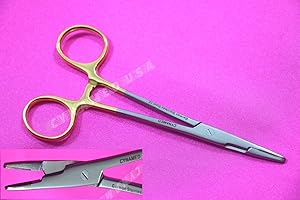 SYNAMED USA 1 Each German Stainless TC Olsen HEGAR Needle Holder 5 Inches Serrated Dental Instruments