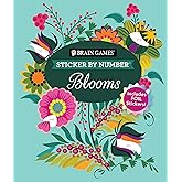 Brain Games - Sticker by Number: Blooms (24 Images to Sticker): Includes 2 Foil Sticker Sheets to Complete Each Image!