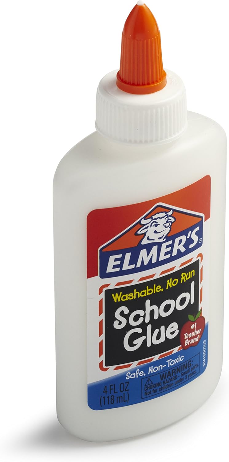 Elmer's bundle Washable Liquid School Glue, White, Dries Clear, 4 fl oz Plus Disappearing Purple Elmer's School Glue Stick, 7g, 2pk: Office Products