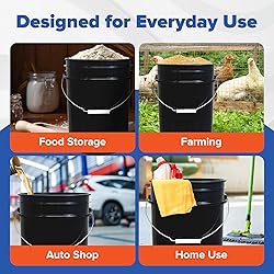 ePackageSupply 5 Gallon Black Bucket with Gamma