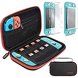 Hard Shell Carrying Case for Nintendo Swith Lite with a Tempered Glass Screen Protector and Soft TPU Cover Case for Switch Lite Accessories Kits