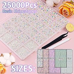 25000Pcs Resin Jelly Rhinestones with Tweezers for