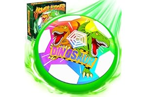HANRONI Dinosaur Toys for Boys Glowing Hover Soccer Ball,Light Up Hover Ball for 3 4 5 6 7 8 9 10 11 12 year old Boy,Indoor Outdoor Kids Toys,Air Floating Soccer Toy,Fun Christmas Birthday Gift for Boy 3–12