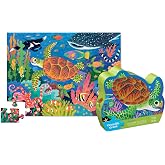 Crocodile Creek Jigsaw Puzzle, 36 Piece for Kids 3 Years and Up, Heavy-Duty Shaped Box for Storage, Finished Puzzle Size 18 x 24 inches, Sea Turtle