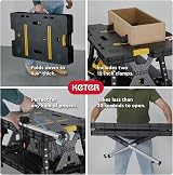 Keter Folding Work Table Portable Workbench with 12 inch Clamps Garage Wood Shop view 3