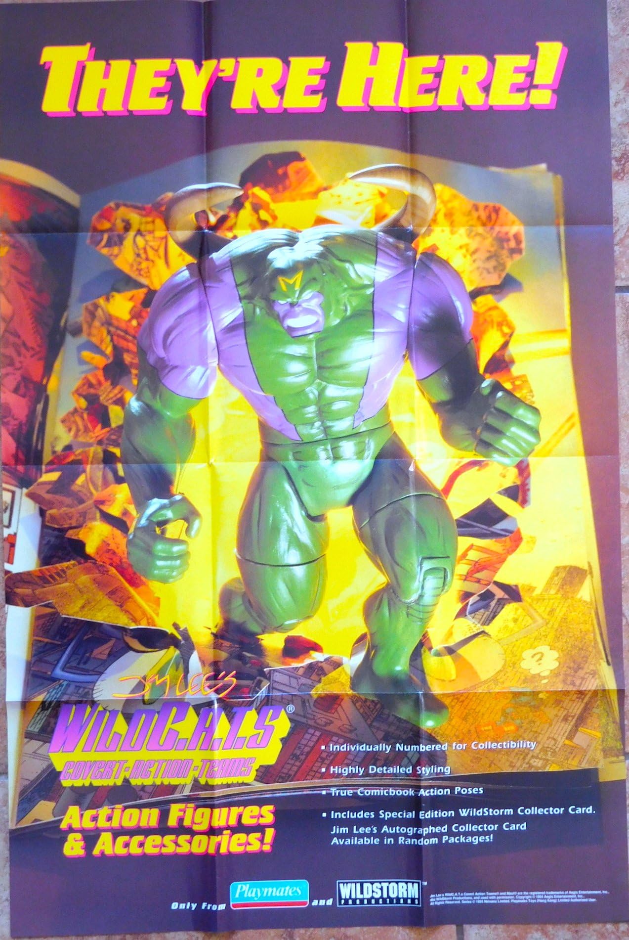 Wildstorm Productions WILDC.A.T.S Covert Action Teams Action Figures and Accessories 1994 Promo Poster