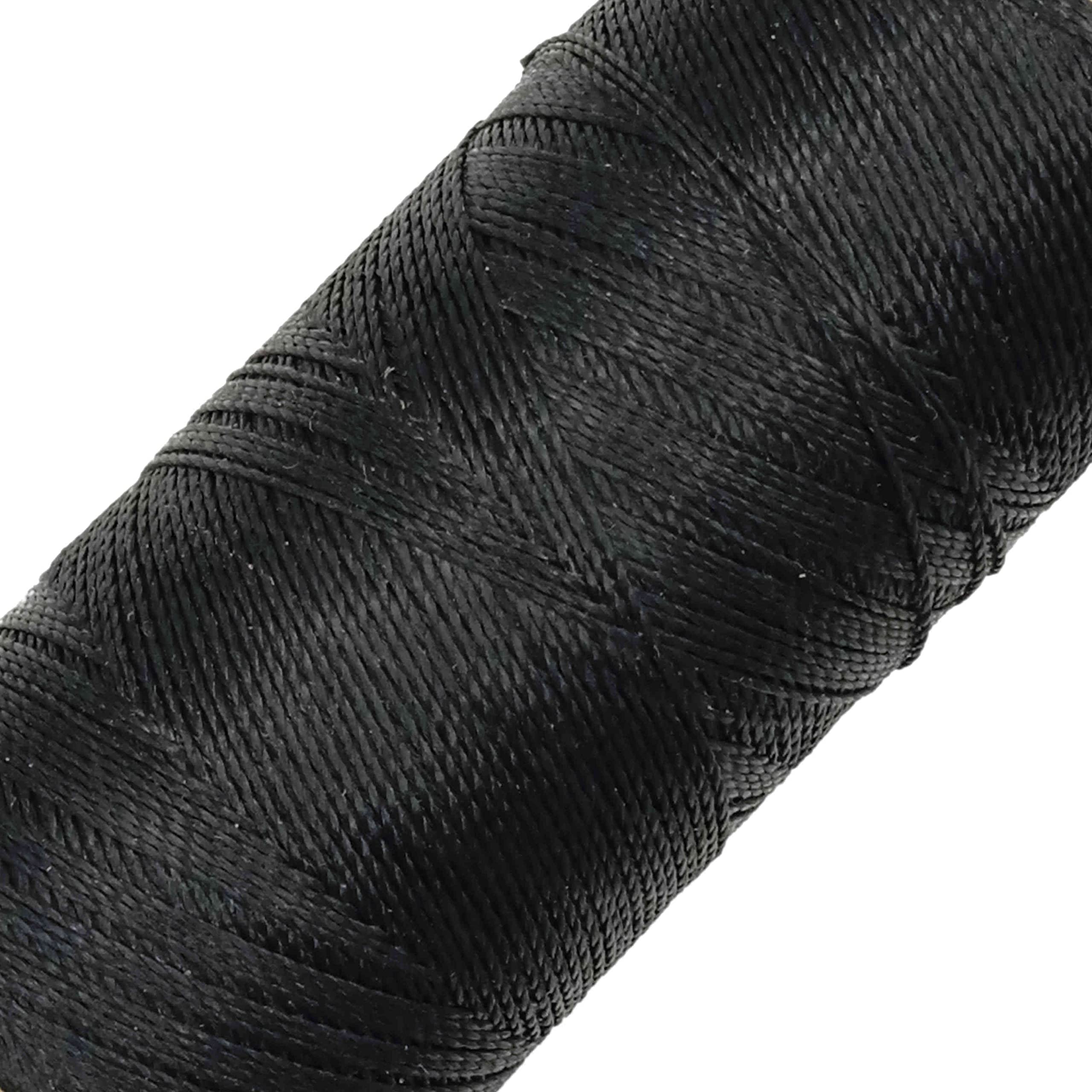 LINHASITA Waxed Thread 100gr / 360 Metres 0.5 mm Thick Polyester Macrame 30 Colours - Black