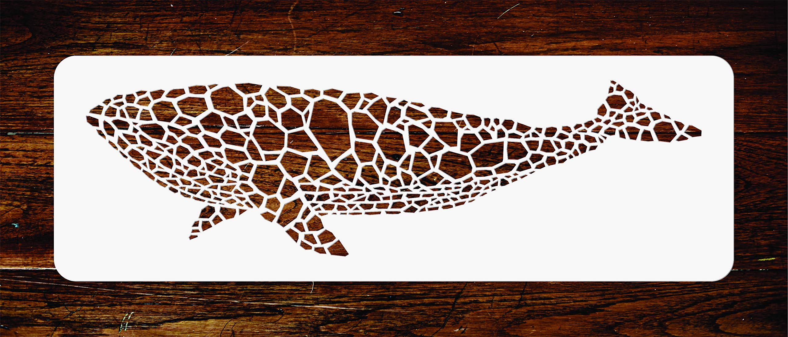 Whale Stencil - 26.5 x 7.5 cm - Reusable Mosaic Fish Blue Whale Wall Stencils Template
