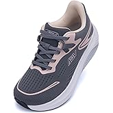 AOV Womens Wide Toe Box Walking Shoes Arch Support Sneakers for Plantar Fasciitis Lightweight Orthotic Tennis Shoes for Outwork Gym GreyPink Size 9.5