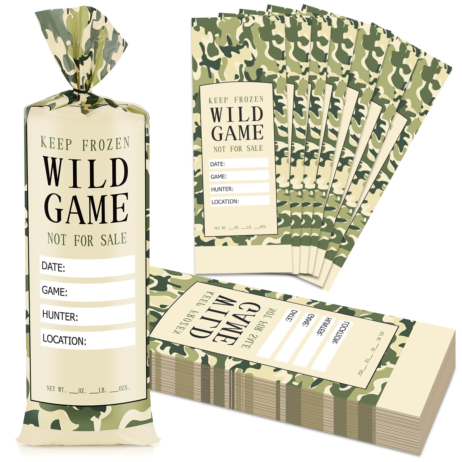 Photo 1 of UQM 140 Pack Wild Game Meat Bags for Freezer, 1 Lb Ground Meat Bags, Wild Game Meat Bag to Protect Your Meat from Freezer Burn, Camouflage