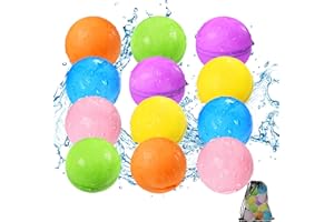 KOKODI Reusable Water Balloons 12PCS - Summer Water Toys for Pool Beach & Outdoor, Self-Sealing Refillable Water Bombs for Kids Ages 3-14, Magnetic Splash Balls for Kids Fun Games & Activities