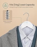 SONGMICS Wooden Hangers 20 Set Coat Hangers with Shoulder Notches 360° Hook view 4