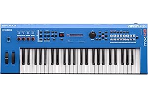 Yamaha MX Series 49-Key Music Production Synthesizer for Studio, Stage and Home, Motif Sound Engine, Lightweight Keyboard, Blue (MX49BU)