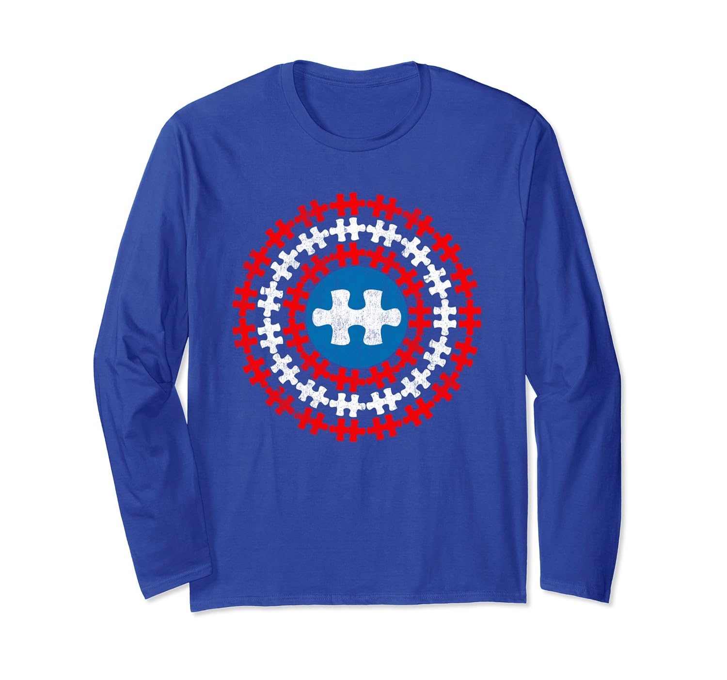 Grunge Kids Captain Autism Superhero Shield Long Sleeve Tee-anz