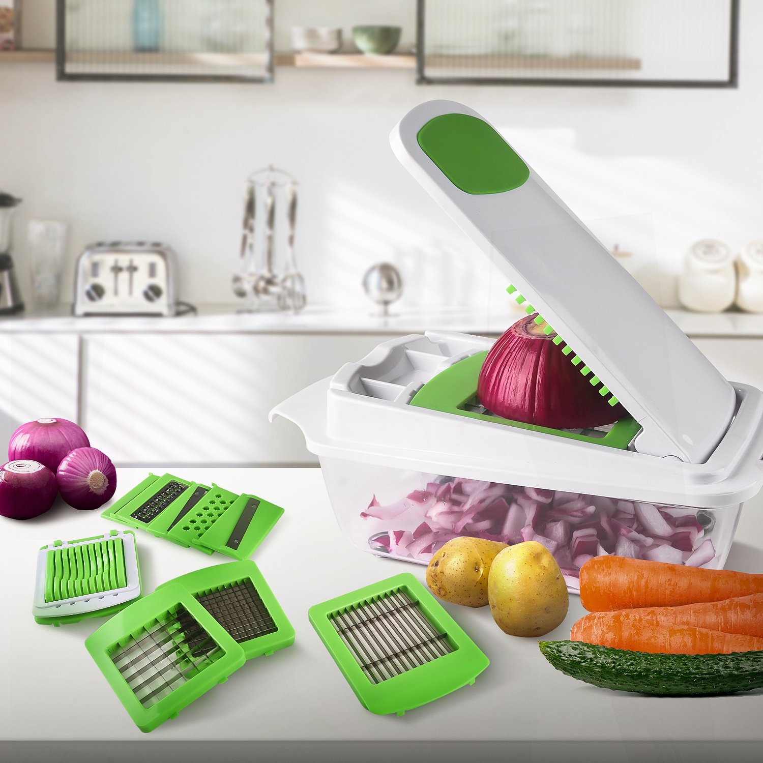 Vegetable Slicer Dicer Food Chopper Cuber Cutter, Cheese Grater Multi