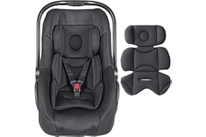 FUNTANKIE Infant Car Seat Insert – Thickened, Breathable & Fold-Go Baby Head & Body Support for Infant, Soft Mesh Car Seat Cushion, Easy-Carry Protector for All Strollers & Carriers