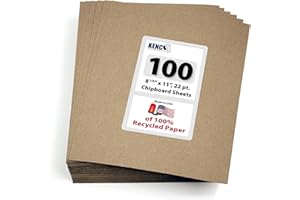 Lot de 100 feuilles d'aggloméré de 21,6 x 27,9 cm à 22 points pour travaux manuels et supports – Excellente alternative au pa