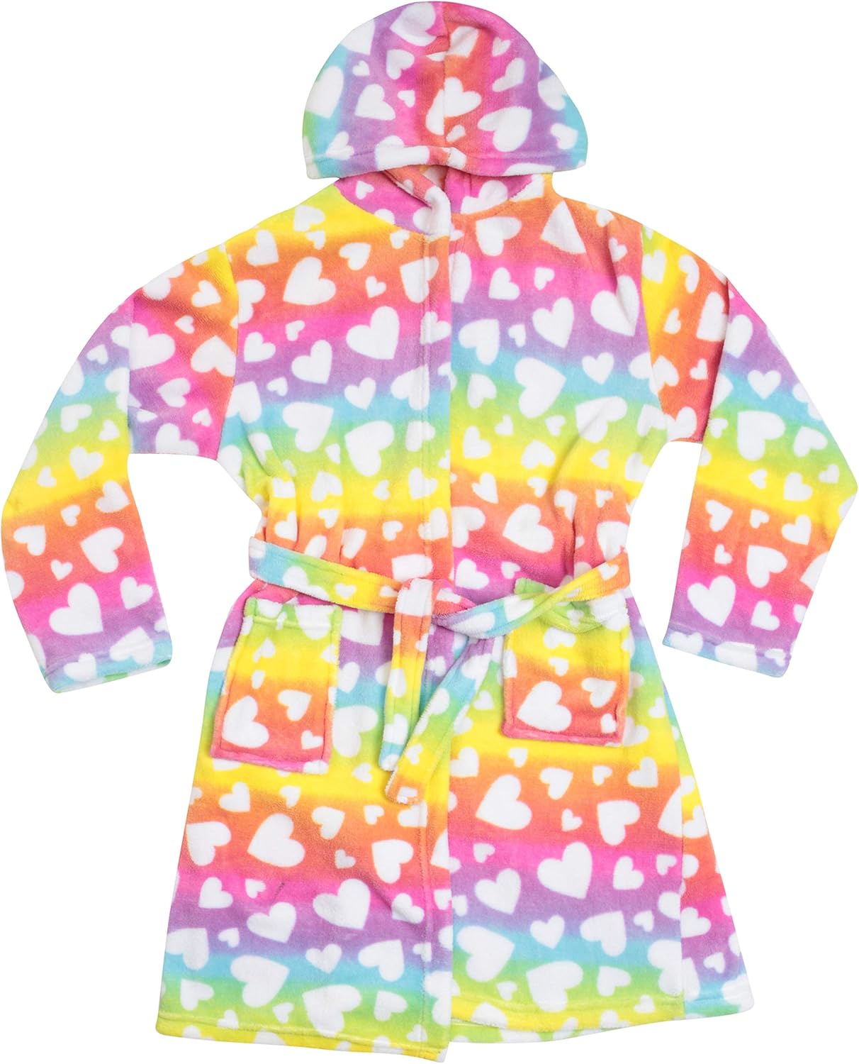 Just Love Hooded Plush Fleece Robe for Girls 75603-10421-14-16: Clothing