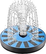 SZMP Solar Fountain Bird Bath with Glass Panel 7 Nozzles 4 Fixers