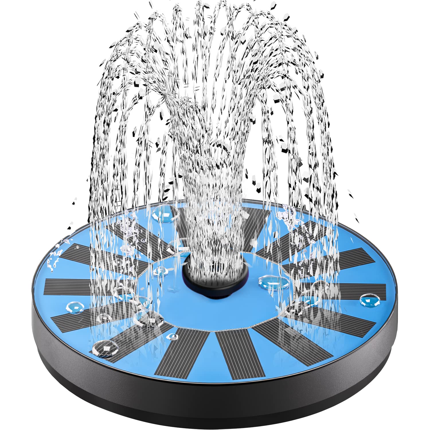 SZMP Solar Fountain Bird Bath Fountains Upgrade Glass Panel, Solar Powered Water Fountain for Humingbirds with 7 Nozzle & 4 Fixer, Solar Fountain Pump for Bird Bath, Garden, Pond, Pool