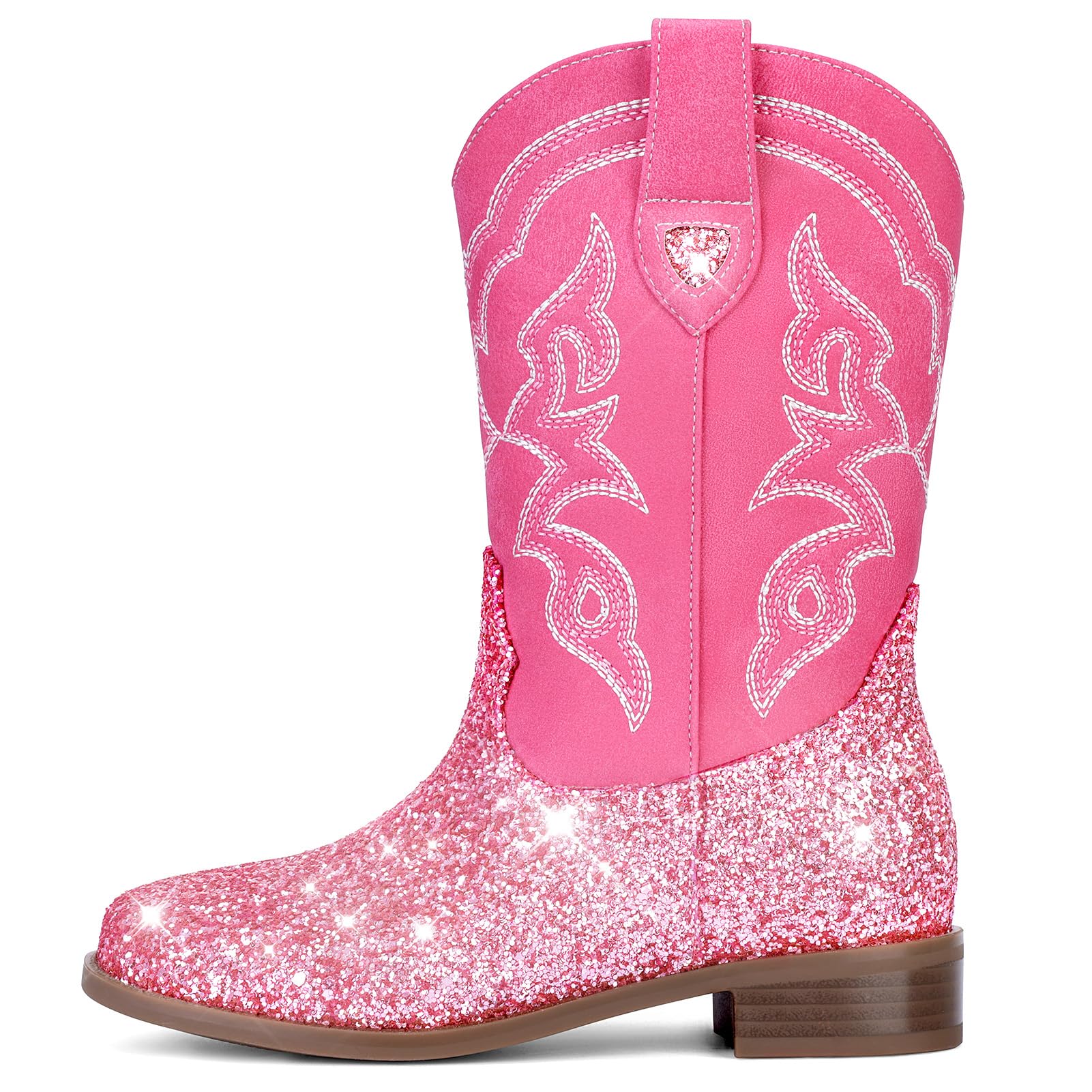 Choiran Toddler Girls Cowboy Boots - Cowgirl Western Boot for Kids Mid Calf Riding Shoes Little Kid/Big Kid