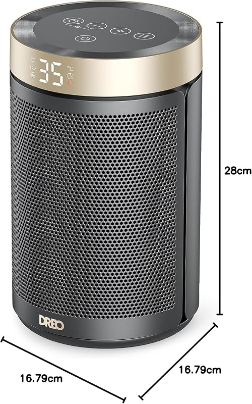 Termoventilatore a risparmio energetico, 34 dB, silenzioso, 1500 W, in ceramica PTC, termostato, protezione da surriscaldamento e ribaltamento, timer 12 ore, riscaldamento elettrico per camere da