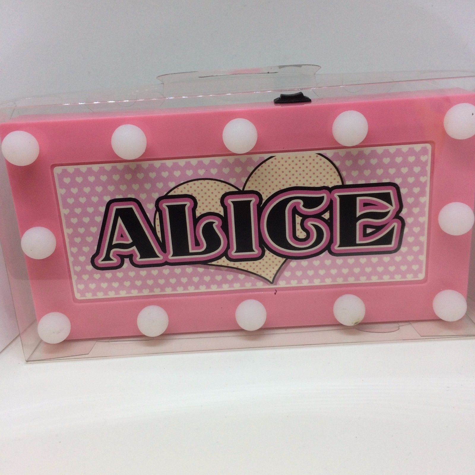 Royal County Alice Children's Room Sign, LED, Pink, Acrylic, Small