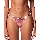 Cute and Spicy Elara Silky Thong Silk Panties Satin Thong Sexy Women‘s Thong Underwear Comfortable Underwear for Everyday
