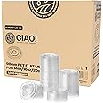 CIAO! PET Flat Lid with Straw Slot, Designed and Fit for 14OZ/16OZ/20OZ/24OZ Brand PET Cold Drink Cups Only, 98mm (Case of 1,000)