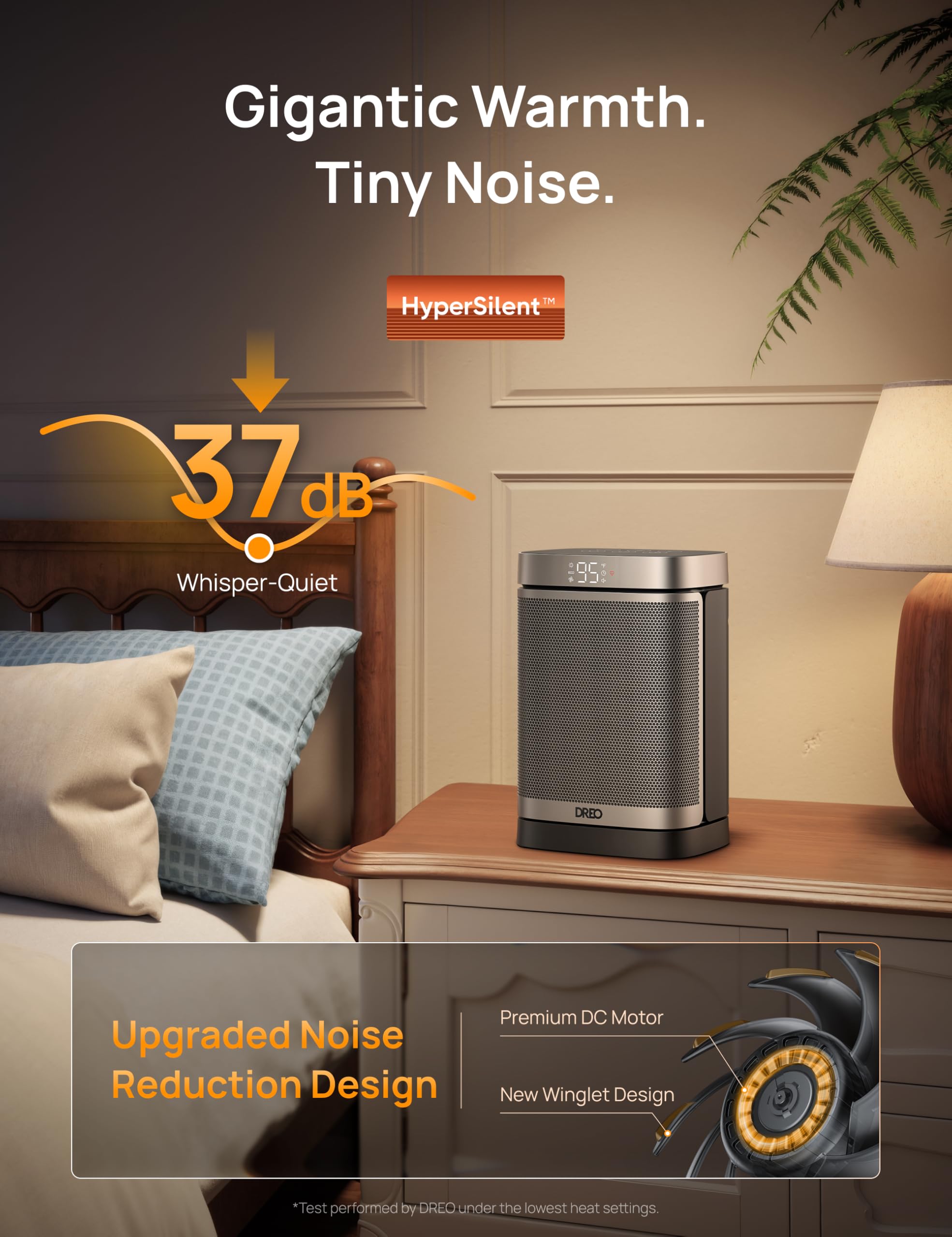 Dreo Space Heater, 1500W Portable Electric Heaters for Indoor Use, PTC Ceramic Heater for Office with Remote, Thermostat, 70°Oscillation, 12H Timer, 5 Modes, Safe Quiet Room Heater for Bedroom