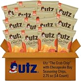 Utz The Crab Chip, Chesapeake Bay Crab Seasoning, 2.75 oz Bags (14 Count) | Bold, zesty potato chips with signature golden crunch; 14 single-serve bags, great for lunches and tailgates