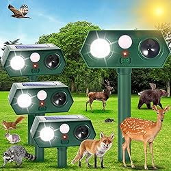 4 Pack Solar Animal Repellent Ultrasonic Cat