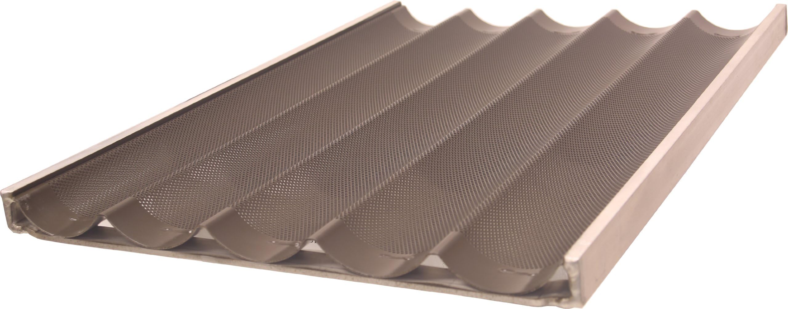 Magna Industries 11420-BP-TEF 5-Loaf Aluminum Baguette/French Bread Pan with Teflon Coating, 6-Pack