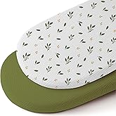 Mi Flor Muslin Bassinet Sheets – 16x32x4 Bassinet Mattress Sheets,2 Pack Cotton Bassinet Sheets for Boys & Girls,100% Cotton Crinkle Muslin, Fitted Bassinet Sheet for Oval, Rectangle & Hourglass